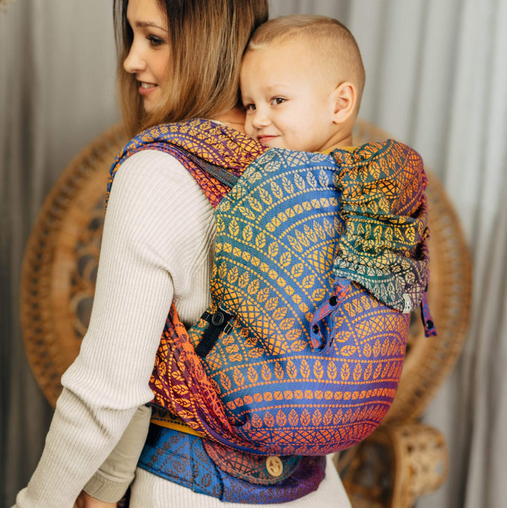 LennyHybrid Half Buckle Toddler / Preschool Carrier - Peacock's Tail Bolero