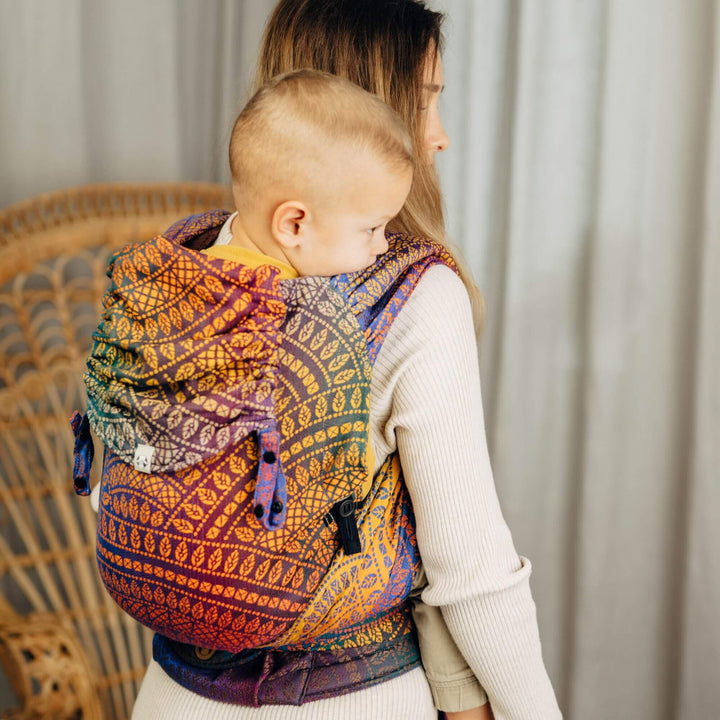 LennyHybrid Half Buckle Toddler / Preschool Carrier - Peacock's Tail Bolero