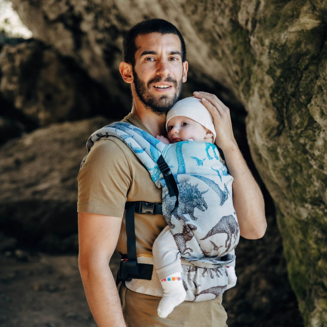 LennyLamb - LennyLight Baby Carrier - Jurassic Park - Fossil (100% Cotton) - Cloth and Carry