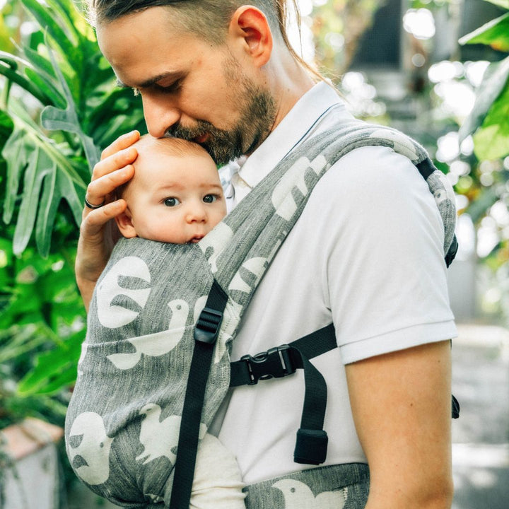 LennyLamb - LennyLight Baby Carrier - Birdy White Noise (Linen Blend) - Cloth and Carry