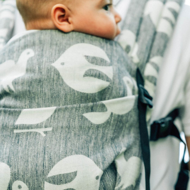 LennyLamb - LennyLight Baby Carrier - Birdy White Noise (Linen Blend) - Cloth and Carry