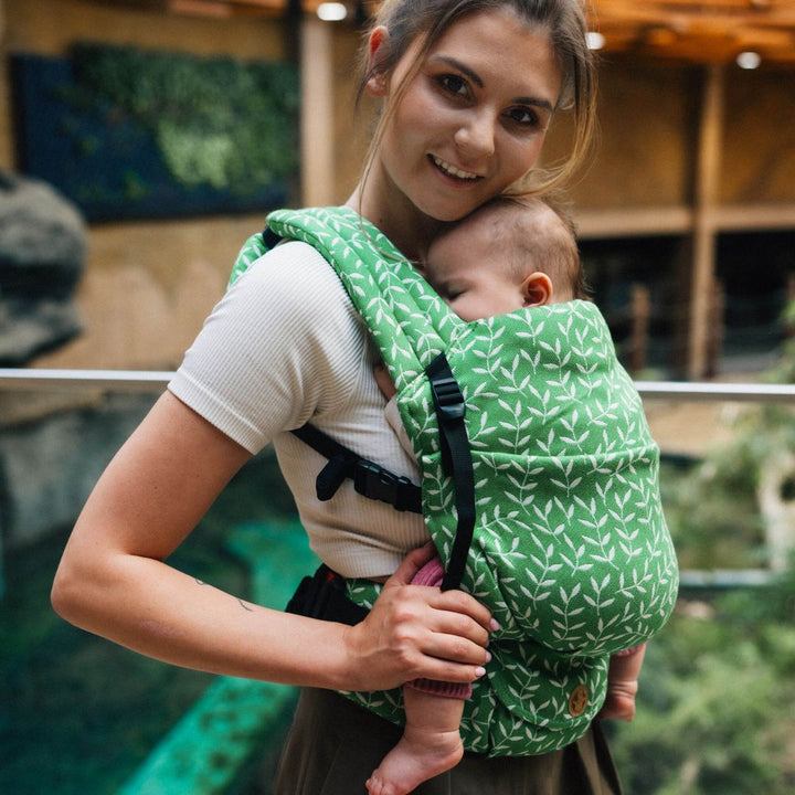 LennyLamb - LennyLight Baby Carrier - Enchanted Nook - Evergreen (54% Cotton, 46% TENCEL) - Cloth and Carry