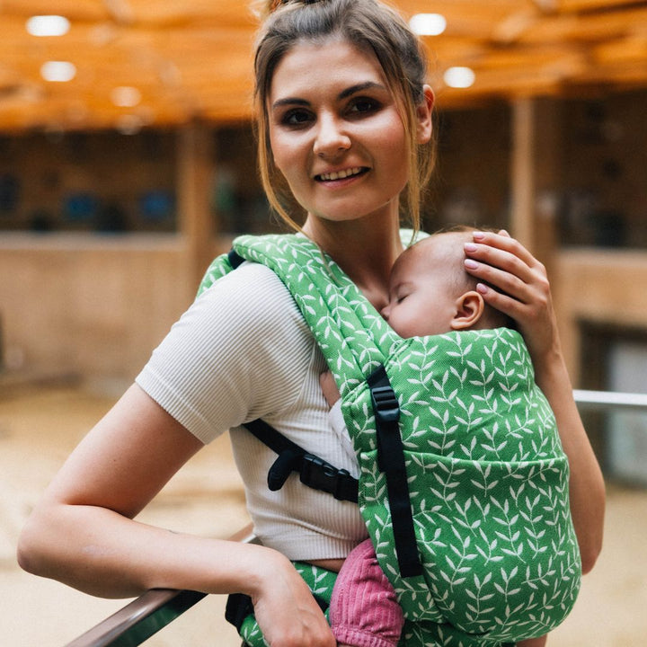 LennyLamb - LennyLight Baby Carrier - Enchanted Nook - Evergreen (54% Cotton, 46% TENCEL) - Cloth and Carry