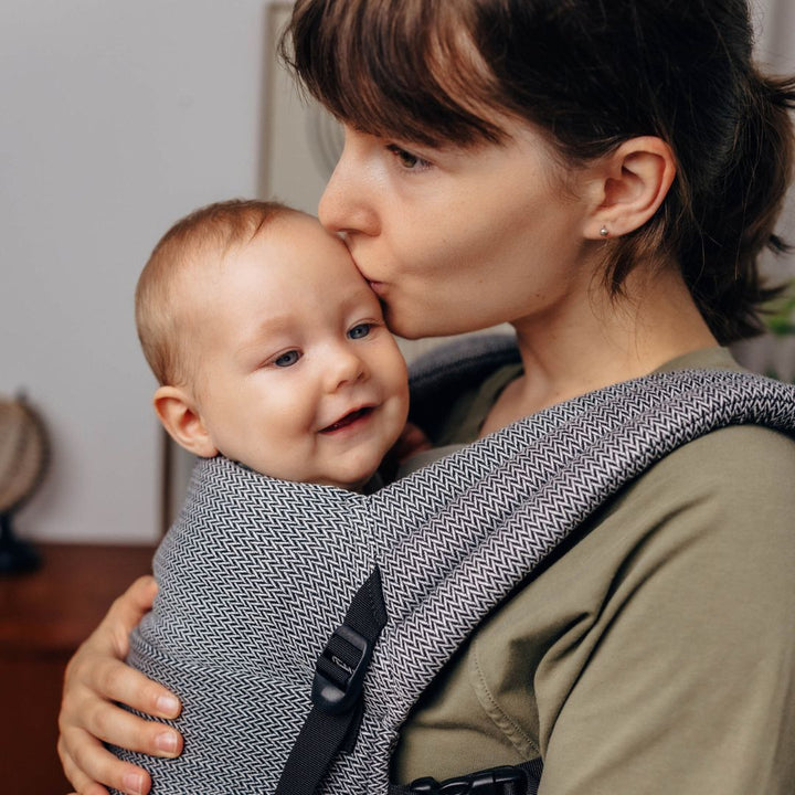LennyLamb - LennyLight Baby Carrier - Little Herringbone Ombre Grey (100% Cotton) - Cloth and Carry