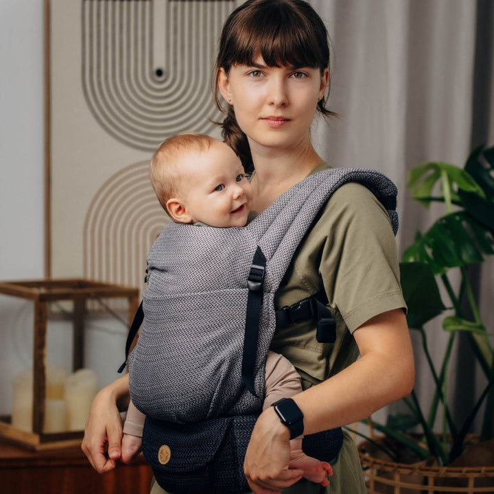 LennyLamb - LennyLight Baby Carrier - Little Herringbone Ombre Grey (100% Cotton) - Cloth and Carry