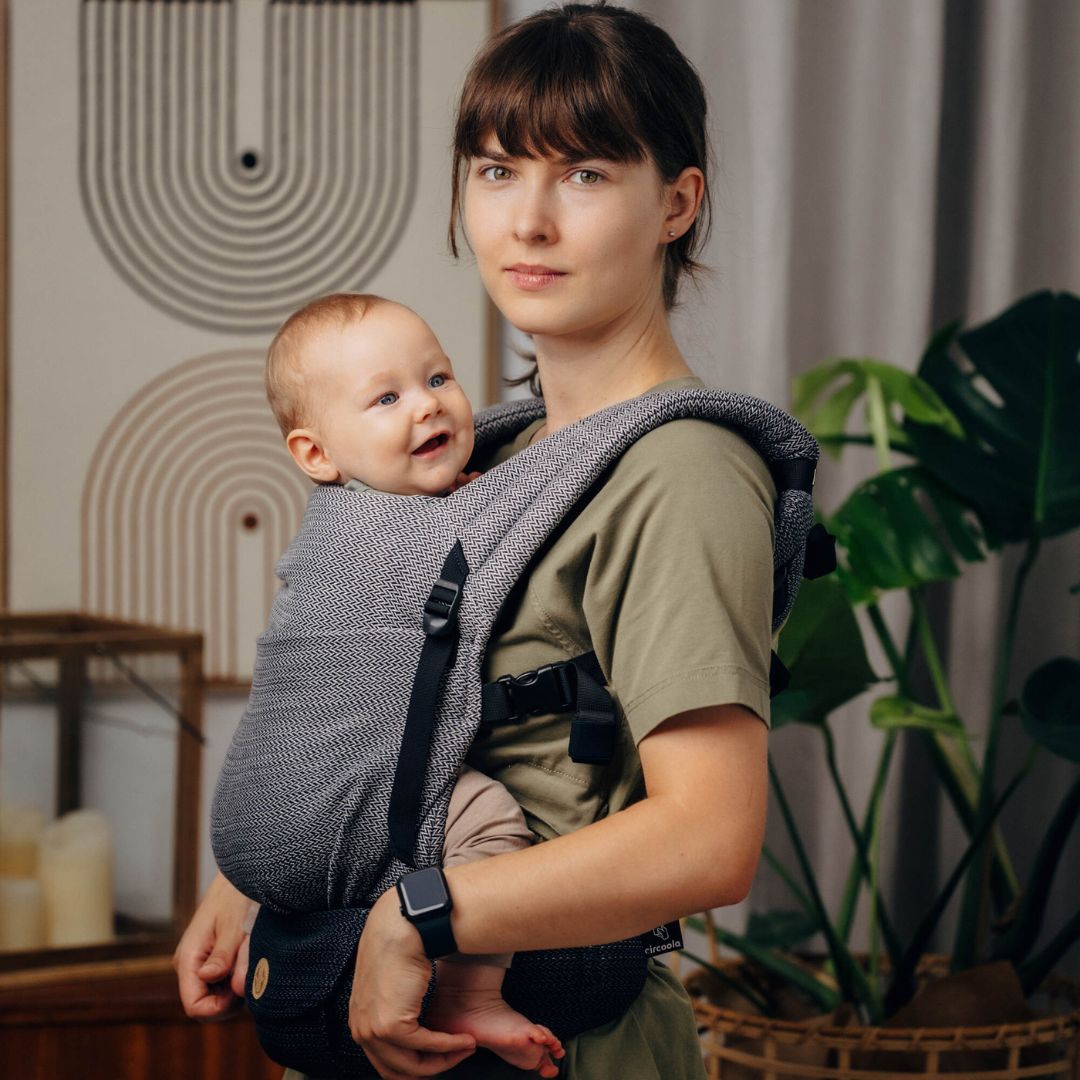 LennyLamb - LennyLight Baby Carrier - Little Herringbone Ombre Grey (100% Cotton) - Cloth and Carry