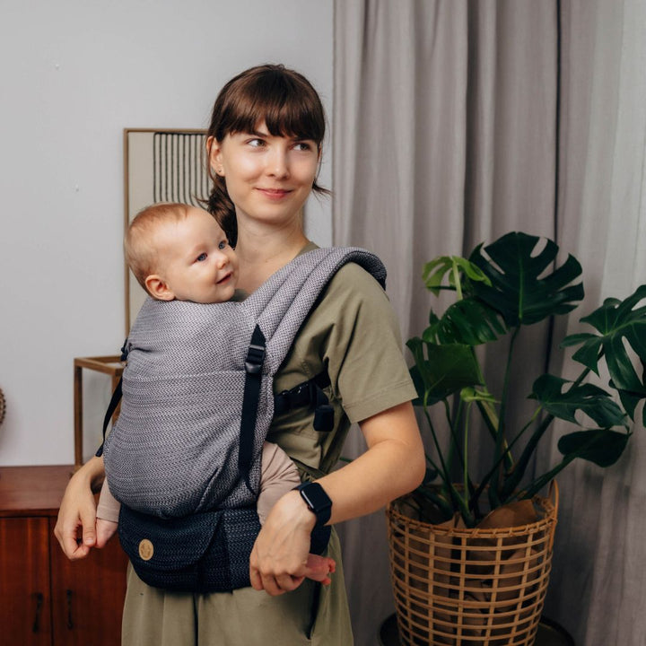LennyLamb - LennyLight Baby Carrier - Little Herringbone Ombre Grey (100% Cotton) - Cloth and Carry