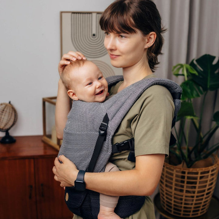 LennyLamb - LennyLight Baby Carrier - Little Herringbone Ombre Grey (100% Cotton) - Cloth and Carry