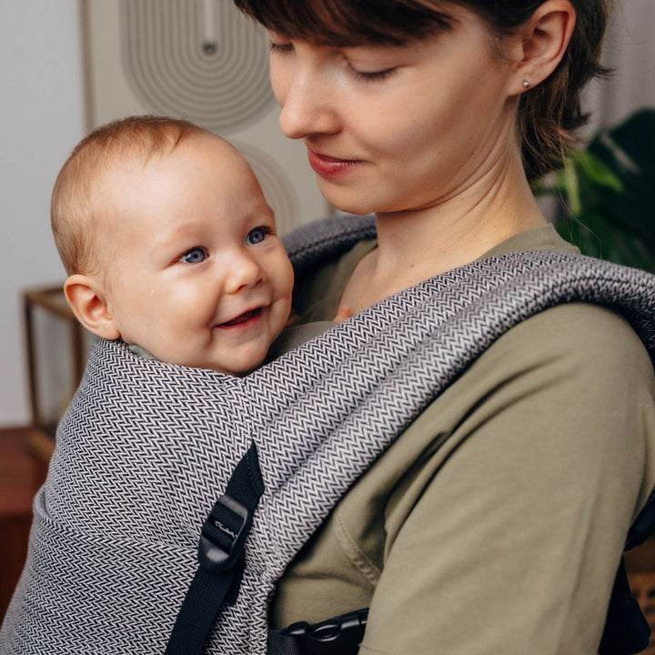 LennyLamb - LennyLight Baby Carrier - Little Herringbone Ombre Grey (100% Cotton) - Cloth and Carry