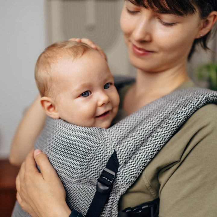 LennyLamb - LennyLight Baby Carrier - Little Herringbone Ombre Grey (100% Cotton) - Cloth and Carry