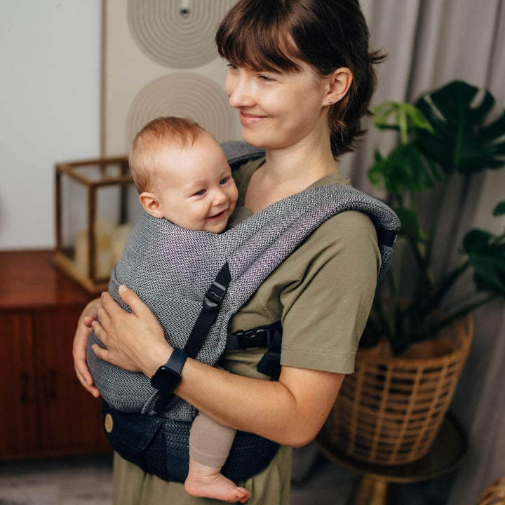 LennyLamb - LennyLight Baby Carrier - Little Herringbone Ombre Grey (100% Cotton) - Cloth and Carry