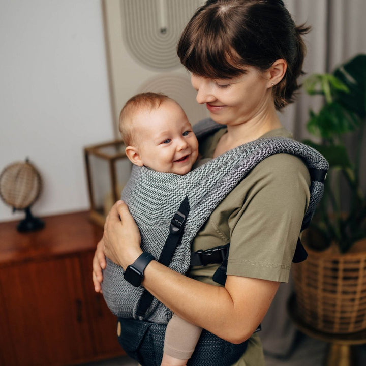 LennyLamb - LennyLight Baby Carrier - Little Herringbone Ombre Grey (100% Cotton) - Cloth and Carry
