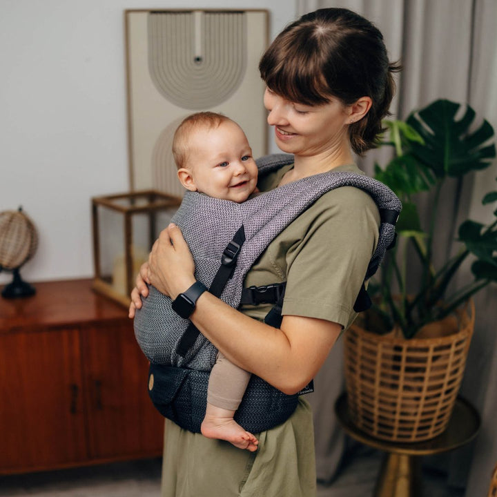 LennyLamb - LennyLight Baby Carrier - Little Herringbone Ombre Grey (100% Cotton) - Cloth and Carry
