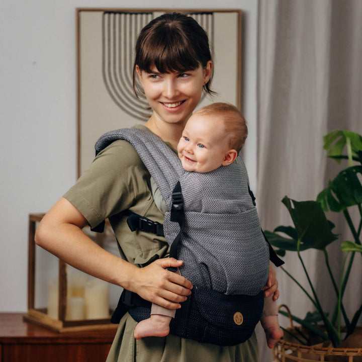 LennyLamb - LennyLight Baby Carrier - Little Herringbone Ombre Grey (100% Cotton) - Cloth and Carry