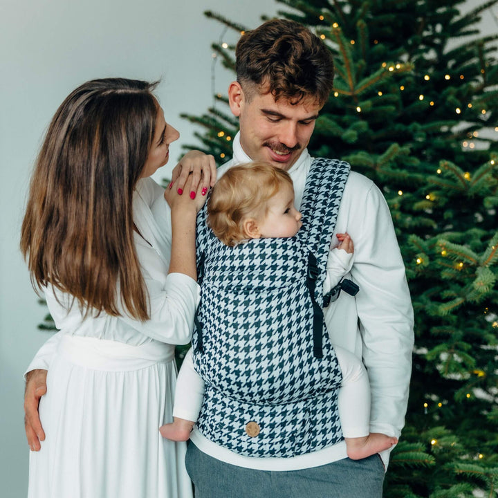 LennyLamb - LennyLight Baby Carrier - Pata de Gallo - Pixels (Cotton/Silk/Bamboo) - Cloth and Carry