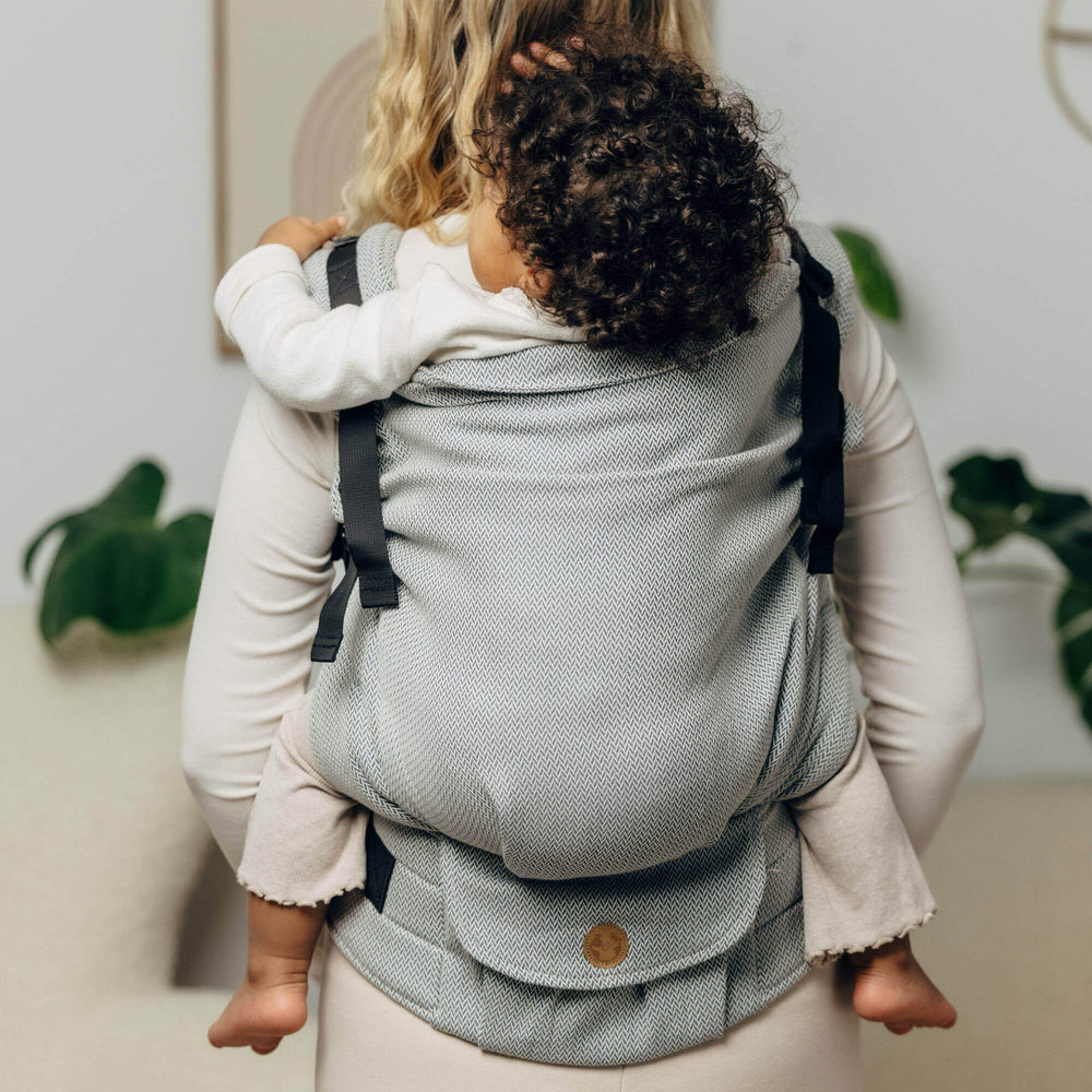LennyLamb - LennyPreschool Carrier - Little Herringbone Grey (100% Cotton) - Cloth and Carry