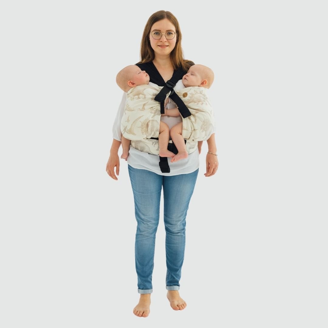 LennyLamb-LennyTwin - Adjustable Twin Baby Carrier - Jurassic Park Ice Desert - Cloth and Carry
