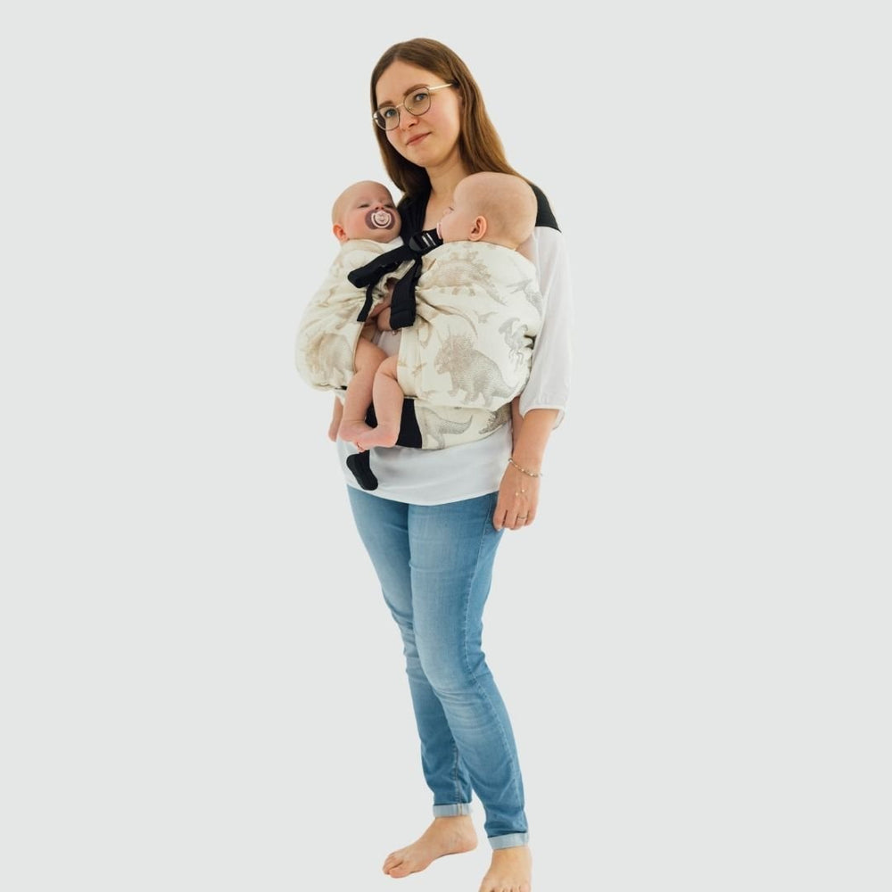 LennyLamb-LennyTwin - Adjustable Twin Baby Carrier - Jurassic Park Ice Desert - Cloth and Carry