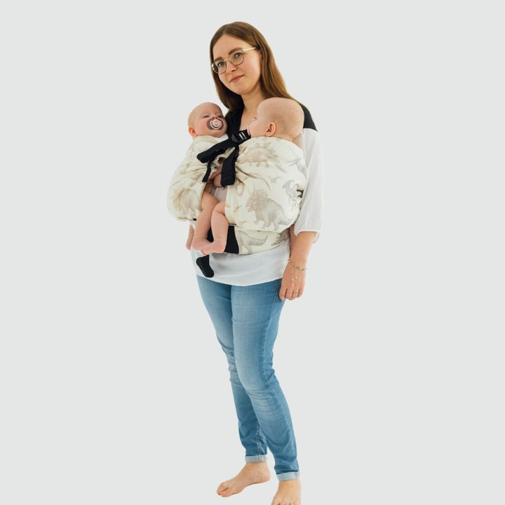 LennyLamb-LennyTwin - Adjustable Twin Baby Carrier - Jurassic Park Ice Desert - Cloth and Carry
