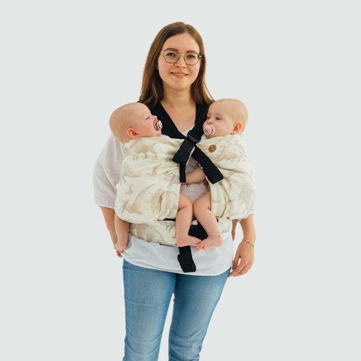 LennyLamb-LennyTwin - Adjustable Twin Baby Carrier - Jurassic Park Ice Desert - Cloth and Carry