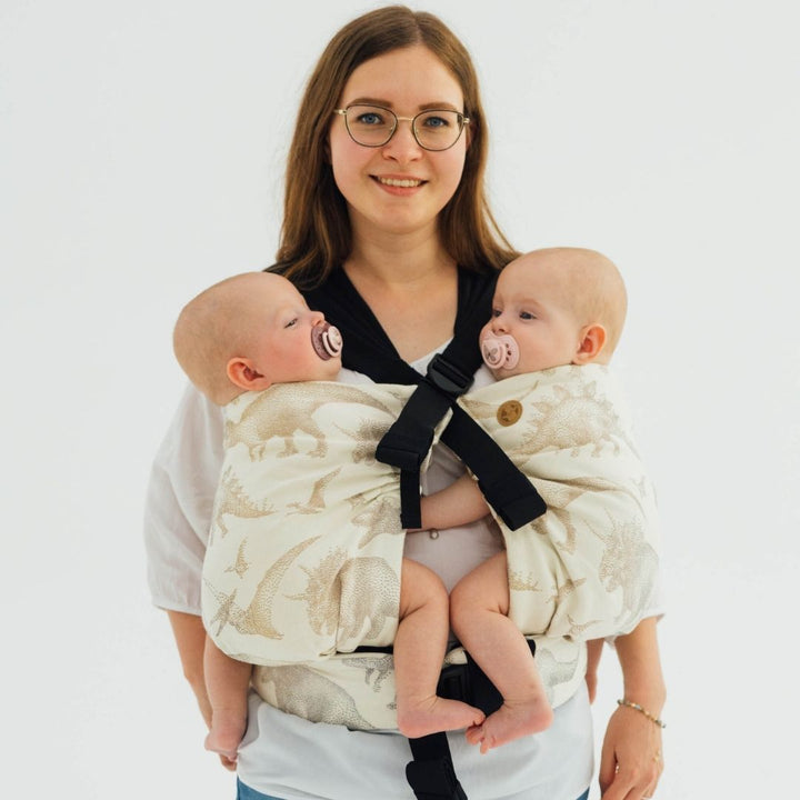 LennyLamb-LennyTwin - Adjustable Twin Baby Carrier - Jurassic Park Ice Desert - Cloth and Carry