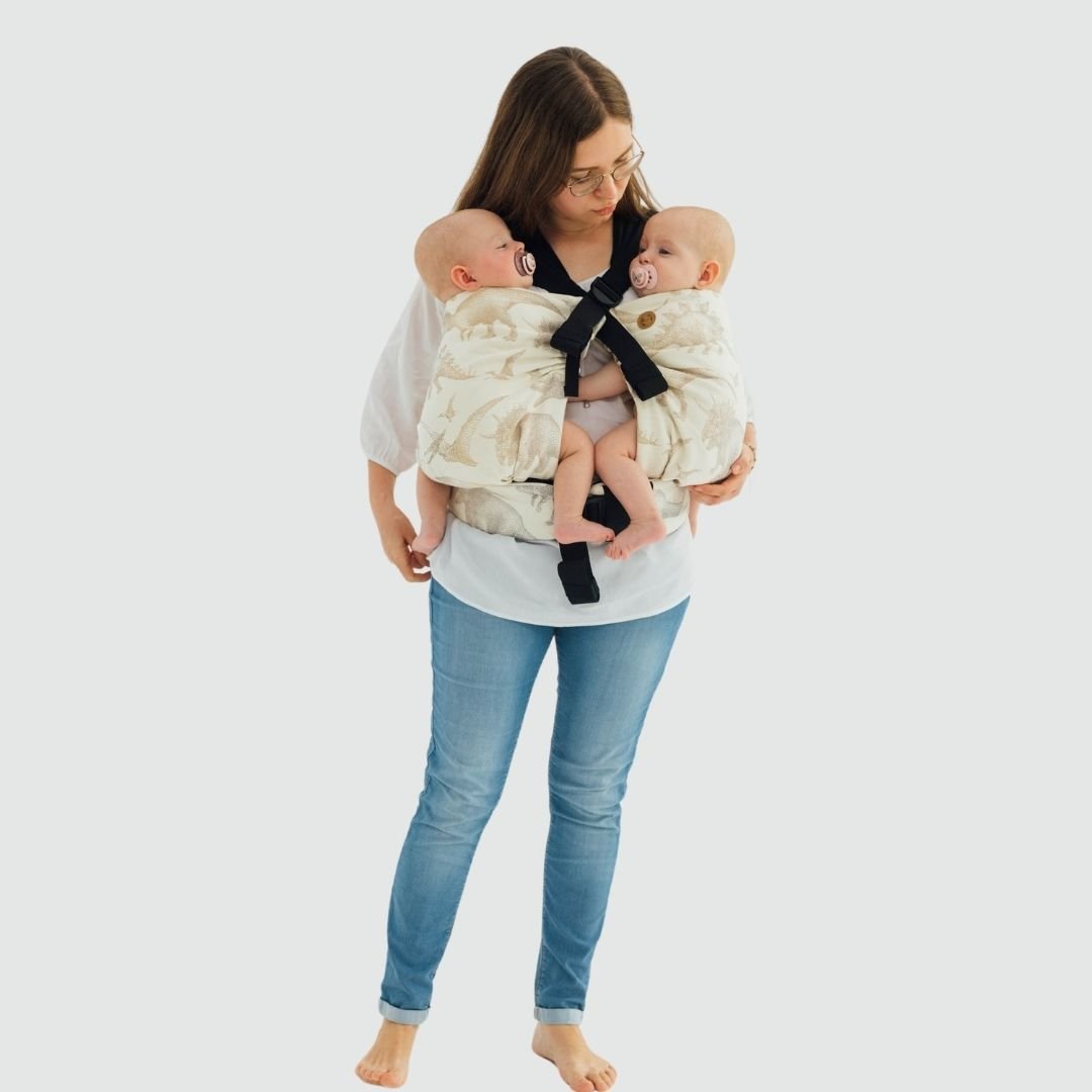 LennyLamb-LennyTwin - Adjustable Twin Baby Carrier - Jurassic Park Ice Desert - Cloth and Carry