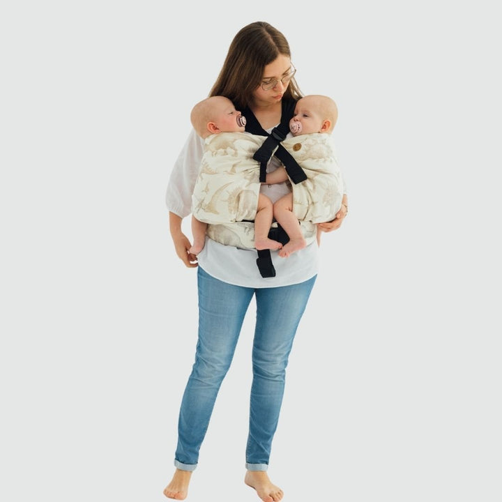 LennyLamb-LennyTwin - Adjustable Twin Baby Carrier - Jurassic Park Ice Desert - Cloth and Carry
