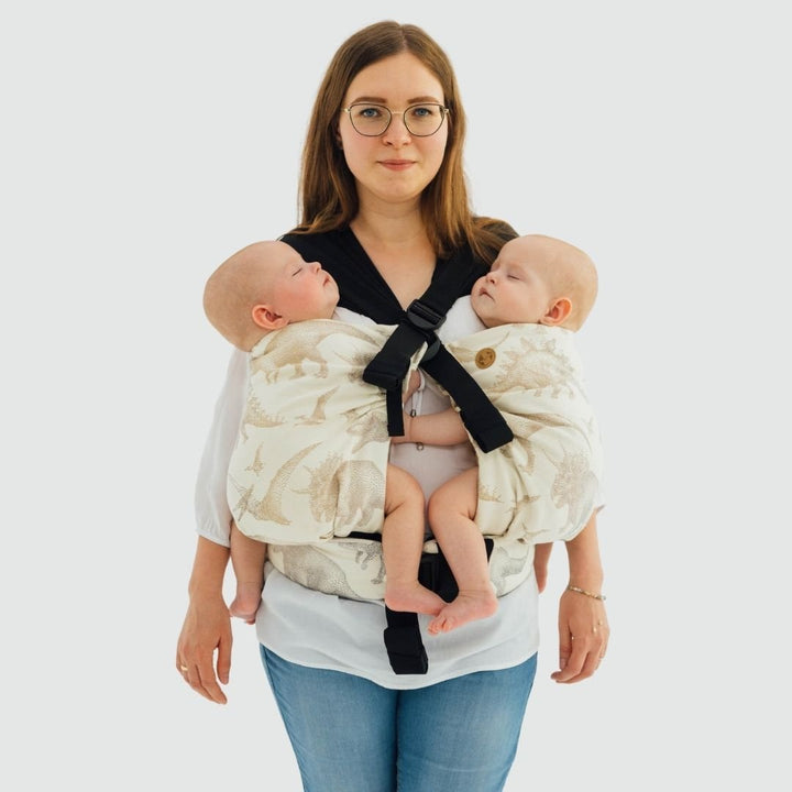 LennyLamb-LennyTwin - Adjustable Twin Baby Carrier - Jurassic Park Ice Desert - Cloth and Carry