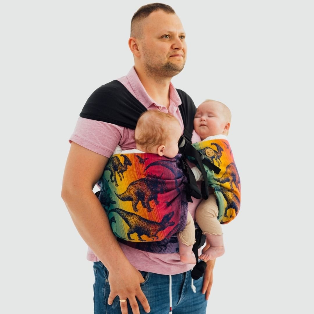 LennyLamb-LennyTwin - Adjustable Twin Baby Carrier - Jurassic Park New Era - Cloth and Carry