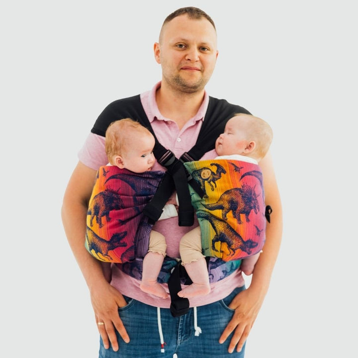 LennyLamb-LennyTwin - Adjustable Twin Baby Carrier - Jurassic Park New Era - Cloth and Carry