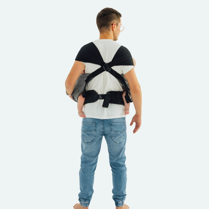 LennyLamb-LennyTwin - Adjustable Twin Baby Carrier - Little Herringbone Ombre Grey - Cloth and Carry