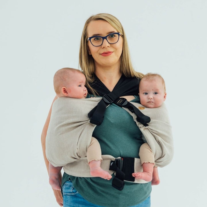 LennyLamb-LennyTwin - Adjustable Twin Baby Carrier - Peanut Butter - Cloth and Carry
