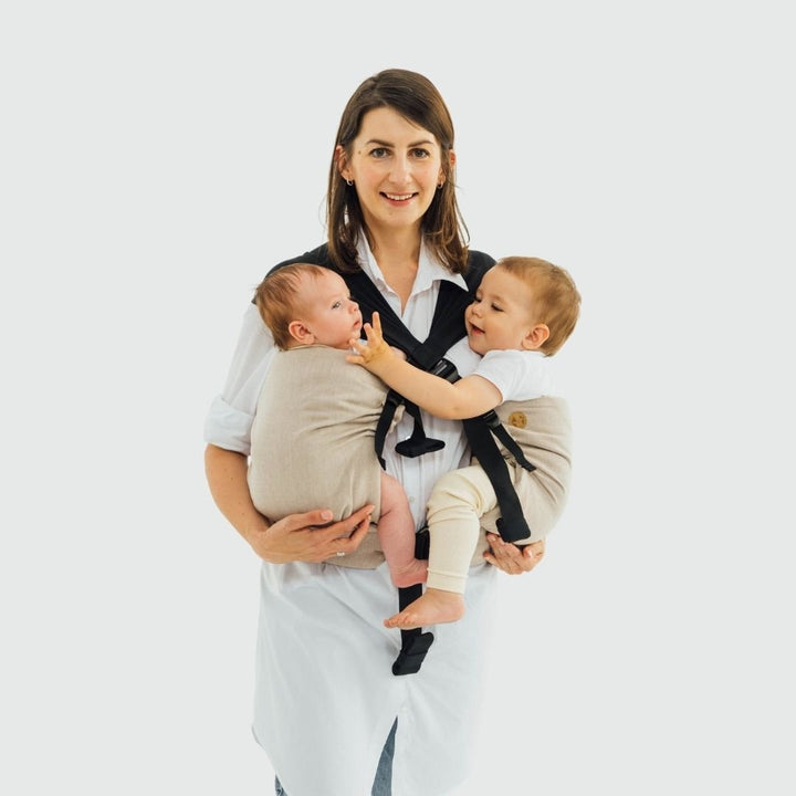 LennyLamb-LennyTwin - Adjustable Twin Baby Carrier - Peanut Butter - Cloth and Carry