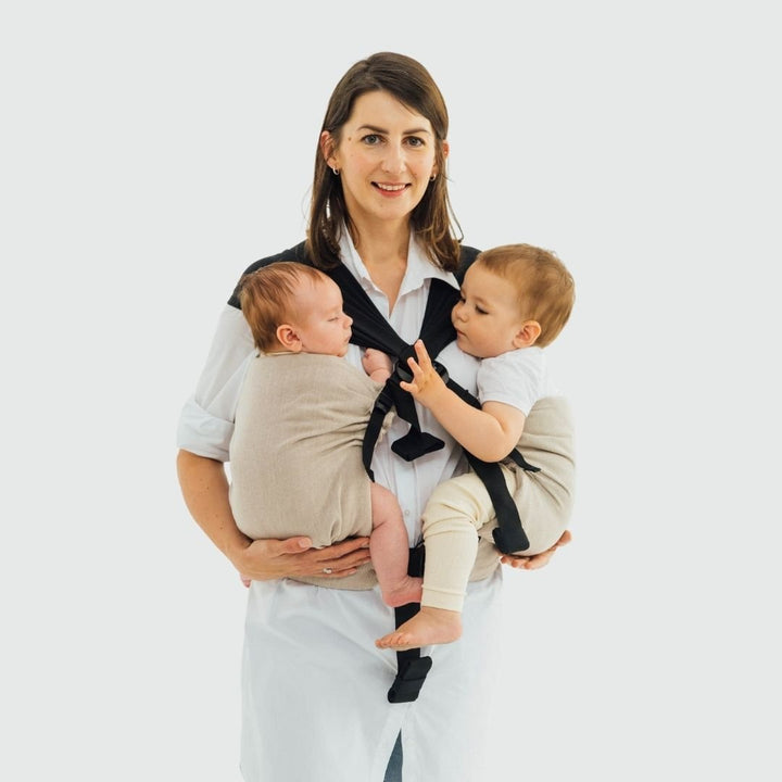 LennyLamb-LennyTwin - Adjustable Twin Baby Carrier - Peanut Butter - Cloth and Carry
