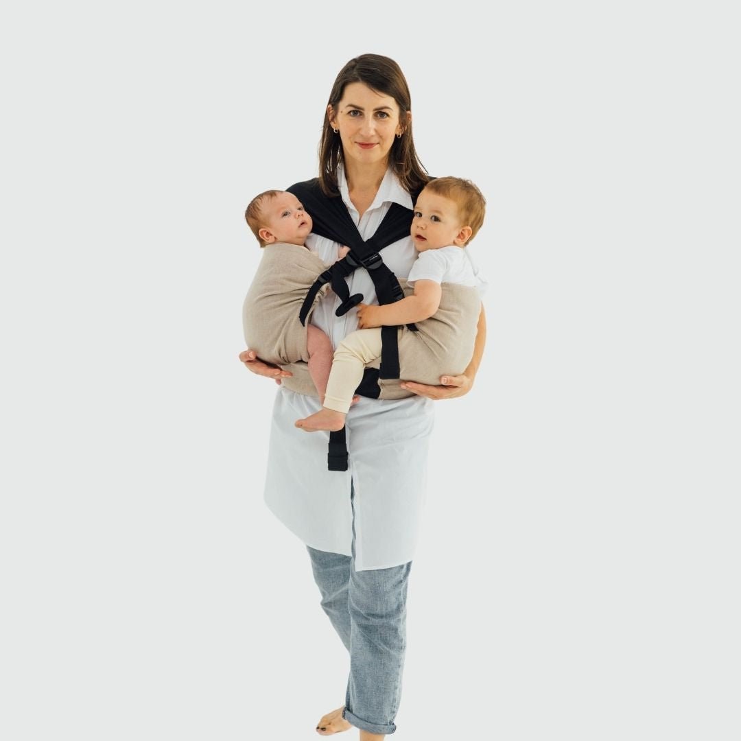LennyLamb-LennyTwin - Adjustable Twin Baby Carrier - Peanut Butter - Cloth and Carry
