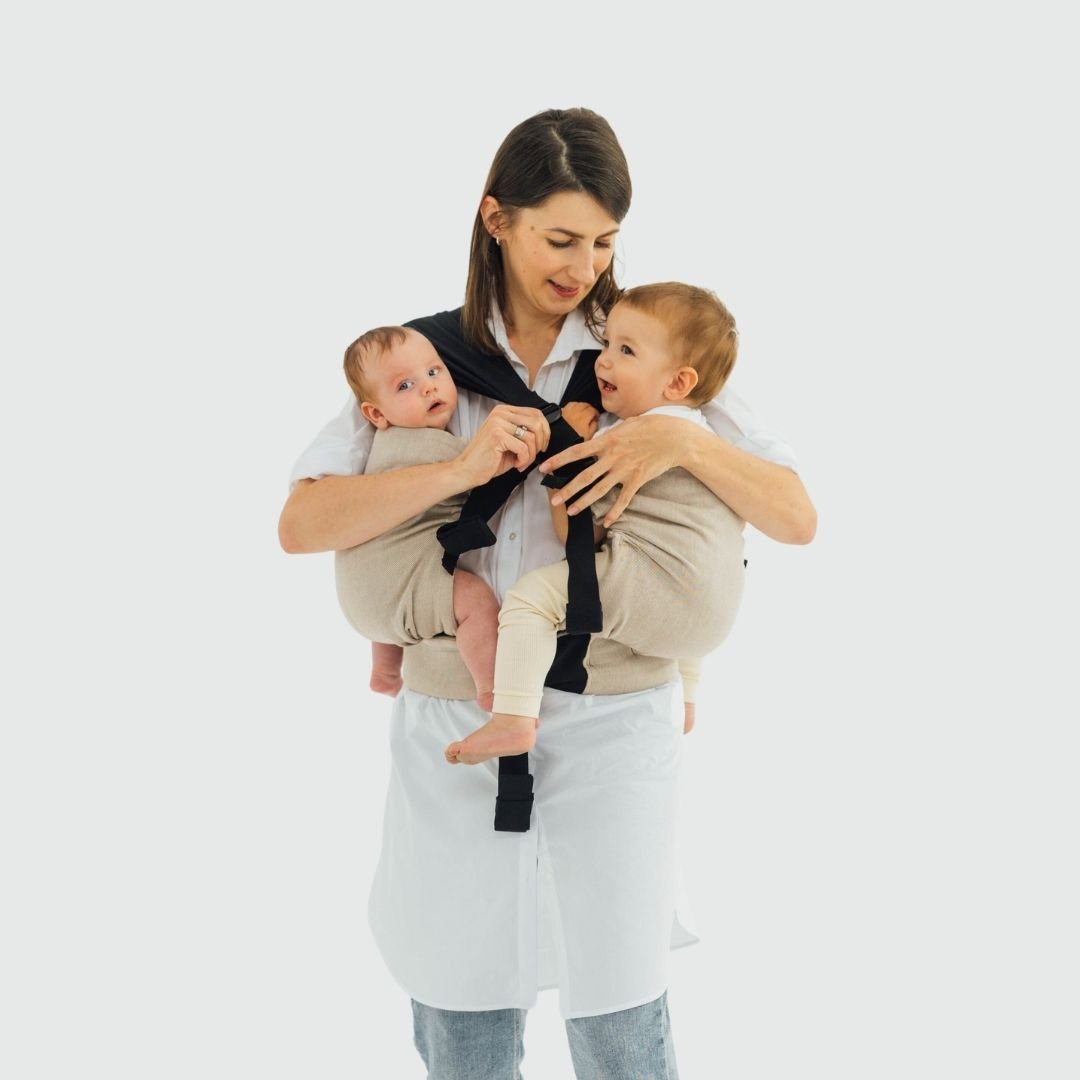 LennyLamb-LennyTwin - Adjustable Twin Baby Carrier - Peanut Butter - Cloth and Carry