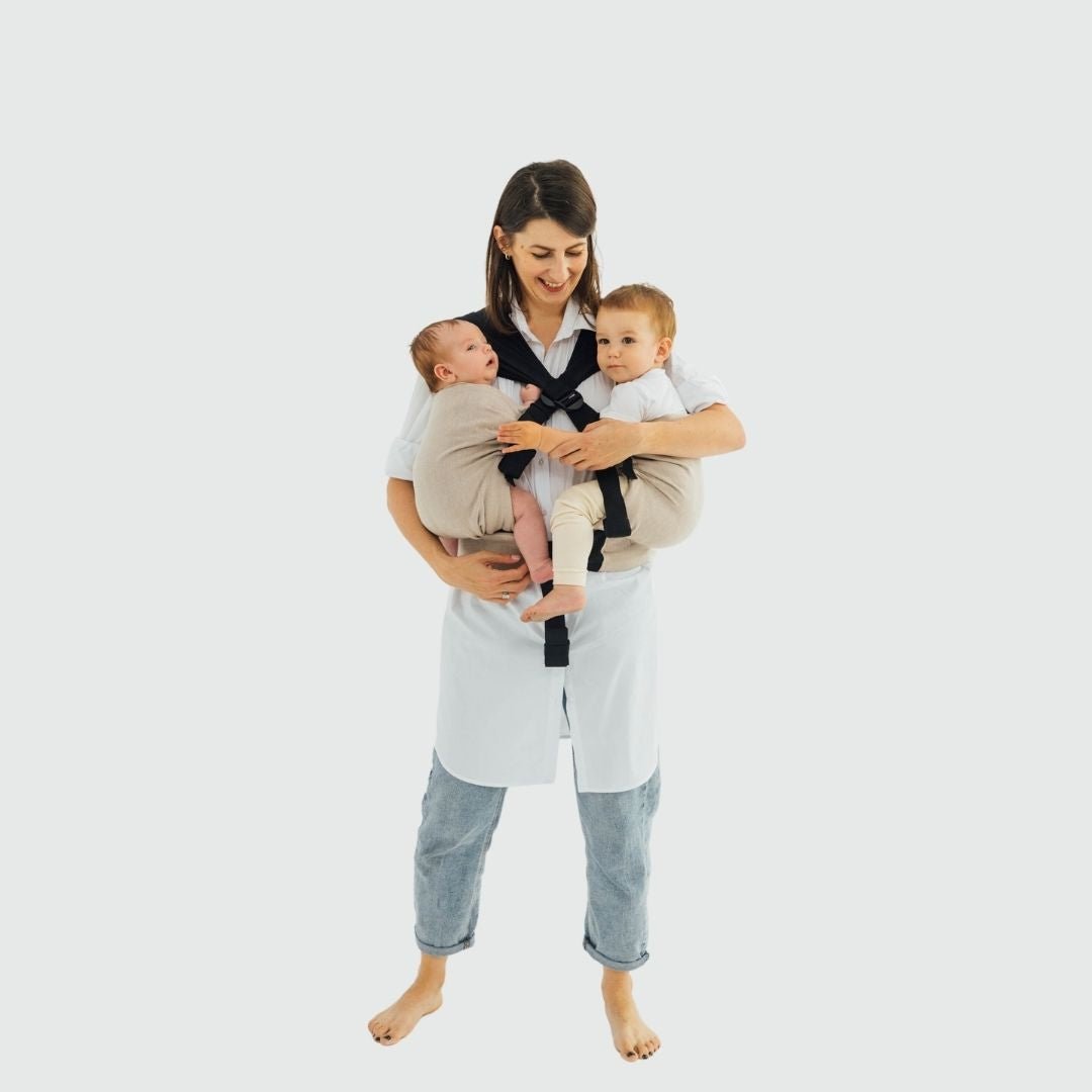 LennyLamb-LennyTwin - Adjustable Twin Baby Carrier - Peanut Butter - Cloth and Carry