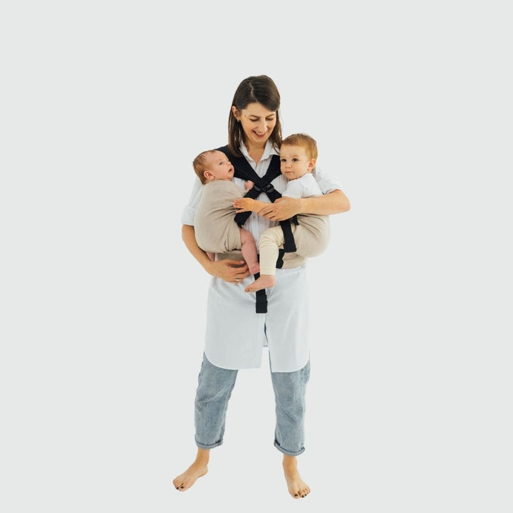 LennyLamb-LennyTwin - Adjustable Twin Baby Carrier - Peanut Butter - Cloth and Carry