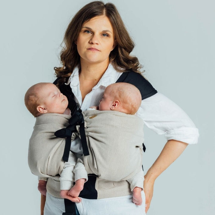 LennyLamb-LennyTwin - Adjustable Twin Baby Carrier - Peanut Butter - Cloth and Carry