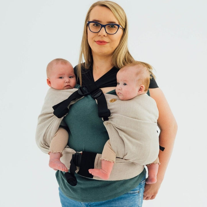 LennyLamb-LennyTwin - Adjustable Twin Baby Carrier - Peanut Butter - Cloth and Carry