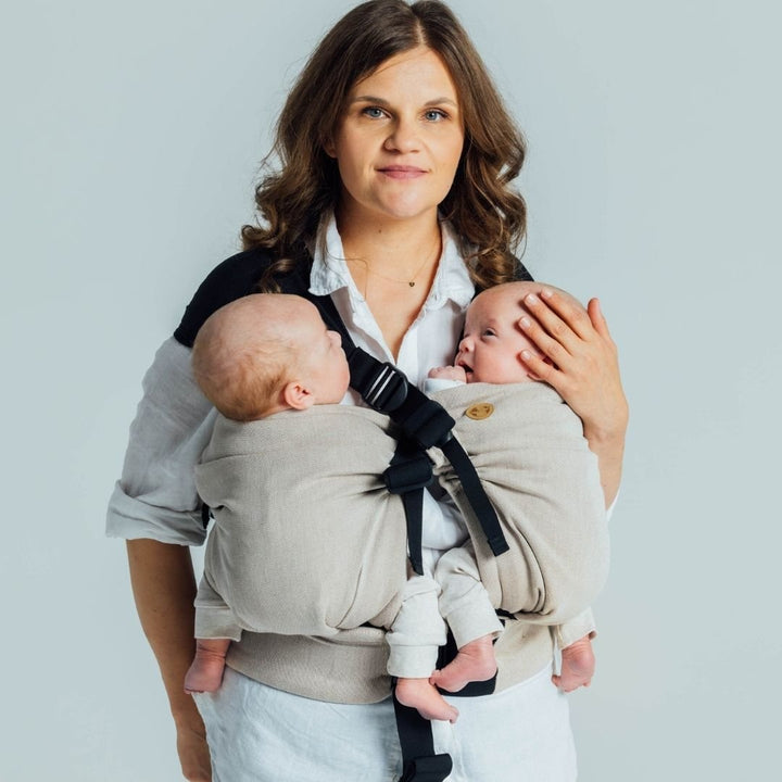 LennyLamb-LennyTwin - Adjustable Twin Baby Carrier - Peanut Butter - Cloth and Carry