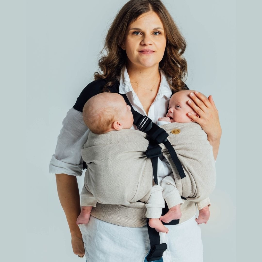 LennyLamb-LennyTwin - Adjustable Twin Baby Carrier - Peanut Butter - Cloth and Carry