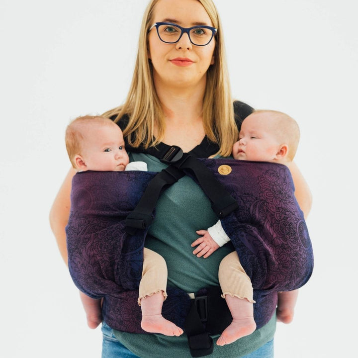 LennyLamb-LennyTwin - Adjustable Twin Baby Carrier - Wild Wine Bouquet - Cloth and Carry