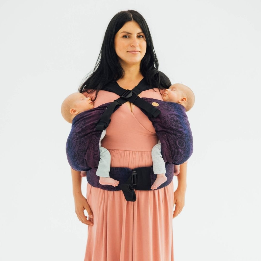 LennyLamb-LennyTwin - Adjustable Twin Baby Carrier - Wild Wine Bouquet - Cloth and Carry