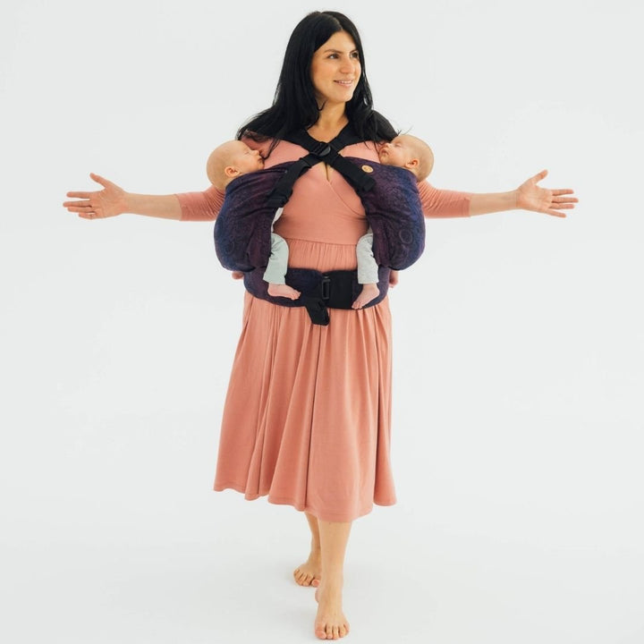LennyLamb-LennyTwin - Adjustable Twin Baby Carrier - Wild Wine Bouquet - Cloth and Carry