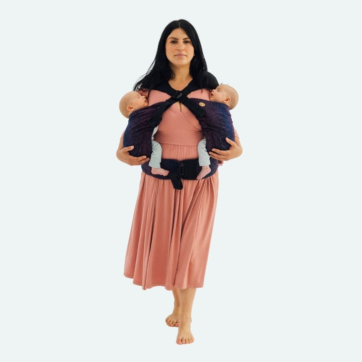 LennyLamb-LennyTwin - Adjustable Twin Baby Carrier - Wild Wine Bouquet - Cloth and Carry