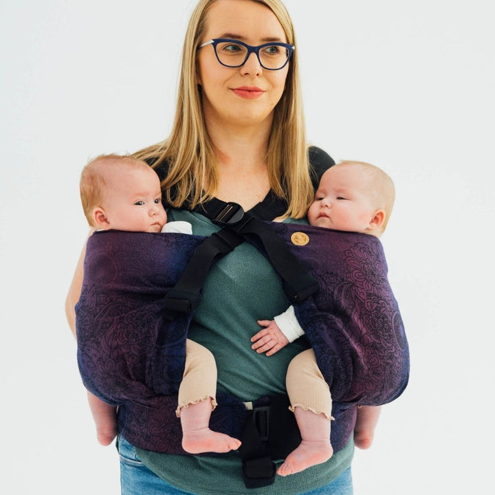 LennyLamb-LennyTwin - Adjustable Twin Baby Carrier - Wild Wine Bouquet - Cloth and Carry