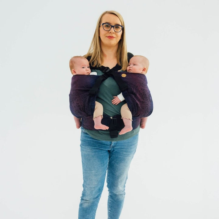 LennyLamb-LennyTwin - Adjustable Twin Baby Carrier - Wild Wine Bouquet - Cloth and Carry