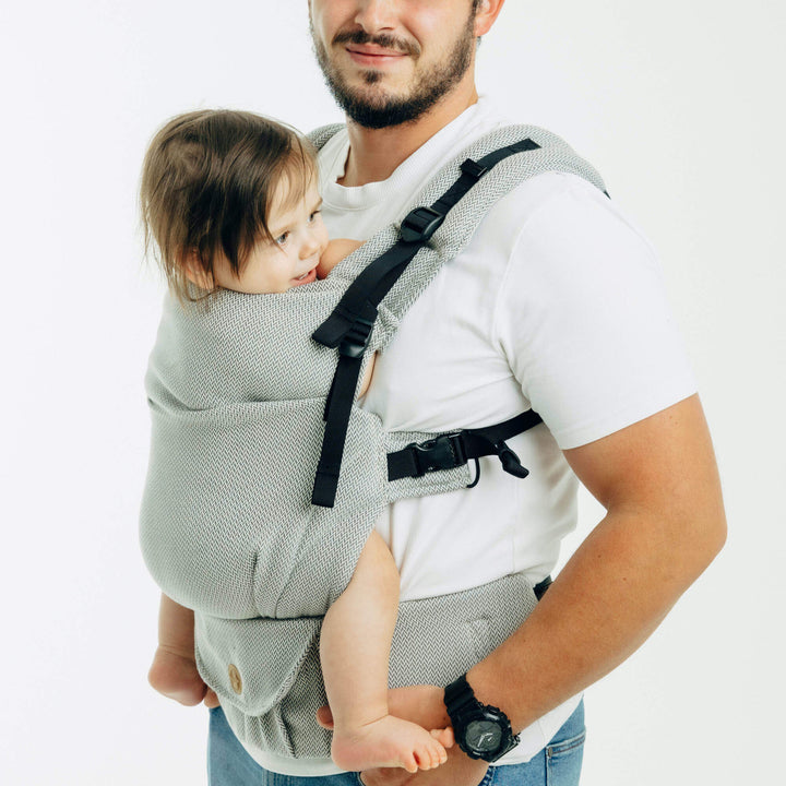 LennyLamb - LennyUpGrade PRO Baby Carrier - Little Herringbone Grey - Cloth and Carry