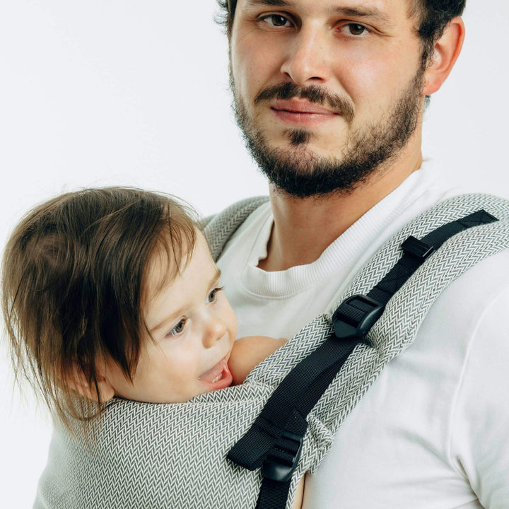LennyLamb - LennyUpGrade PRO Baby Carrier - Little Herringbone Grey - Cloth and Carry